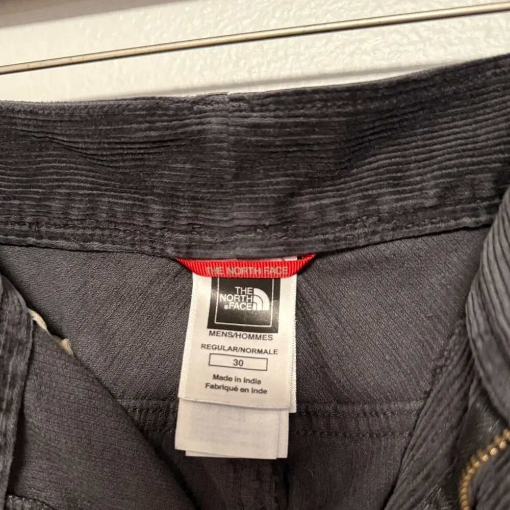 North Face Charcoal Gray Corduroy Utility Stretch Work Pants Men 30 R Gorpcore